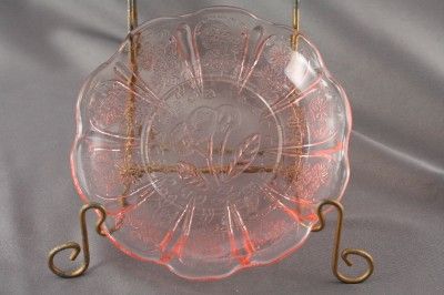 Depression Glass Pink Cherry Blossom Saucer Jeannette  