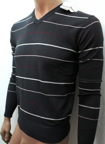 Man sweaters V neck fancy anthracite M  