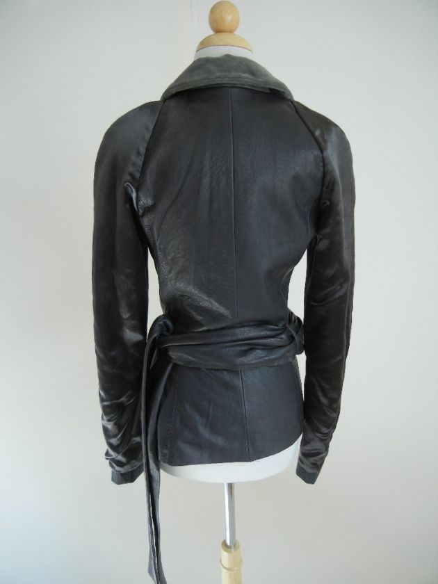 3,950 HAIDER ACKERMANN Gray Multi w/ Leather FALL 2011 RUNWAY JACKET 