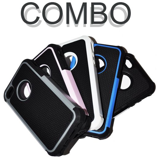   Hard and Soft Plastic Silicon Combination case for iPhone 4 and 4S