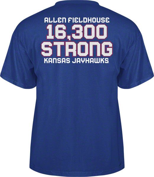 Kansas Jayhawks adidas Blue Go Team Stadium Attendance T Shirt  