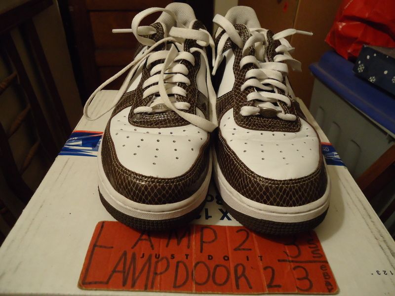 Nike AIR FORCE 1 LOW 2004 Retro 10 snakeskin co.jp rare vtg og brown 