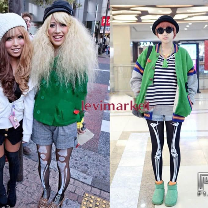 Funny Halloween Skeleton Bone Tights Goth Punk Women Pantyhose Jack 