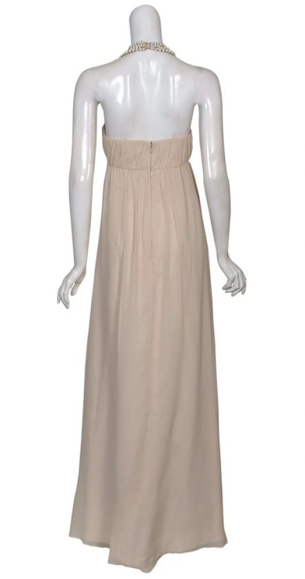 AIDAN MATTOX Pearl Necklace Silk Eve Gown Dress 8 NEW  