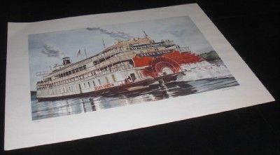 Voyages America Delta Queen John Holladay Print Signed  