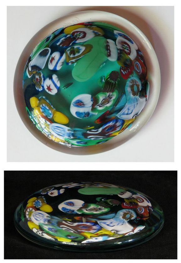 Mid 20thCentury Seguso Viro Murano glass paperweight with millefiori 