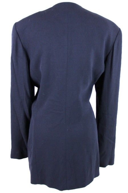 Sharp NEW LINDA ALLARD ELLEN TRACY Navy Blue White Trim BLAZER SUIT 