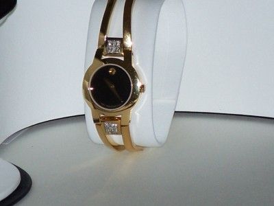 New Womens Movado Amorosa 0604758 0.27cts.aprx.Diamond gold tone Watch 