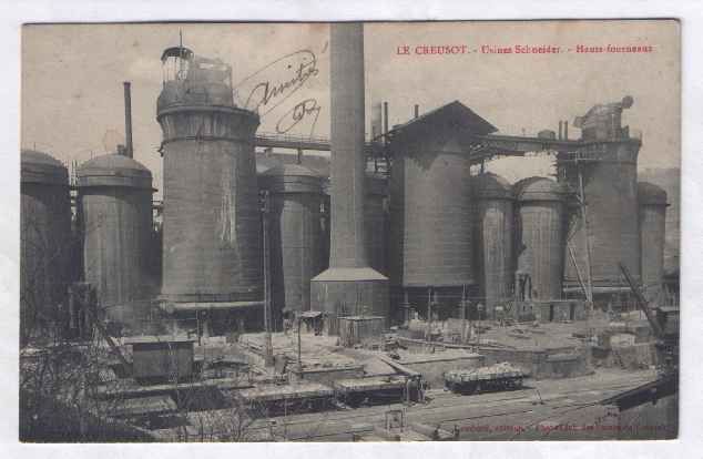 FRANCE LE CREUSOT HAUTS FOURNEAUX USINES SCHNEIDER CPA  