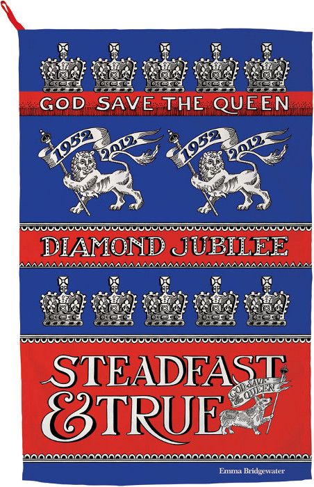   DIAMOND JUBILEE QUEEN ELIZABETH II DISH CLOTH STEADFAST & TRUE  