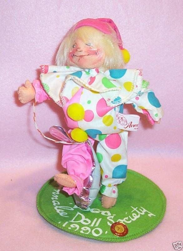 Annalee Mobilitee Society Logo Doll 90 Clown Cute  