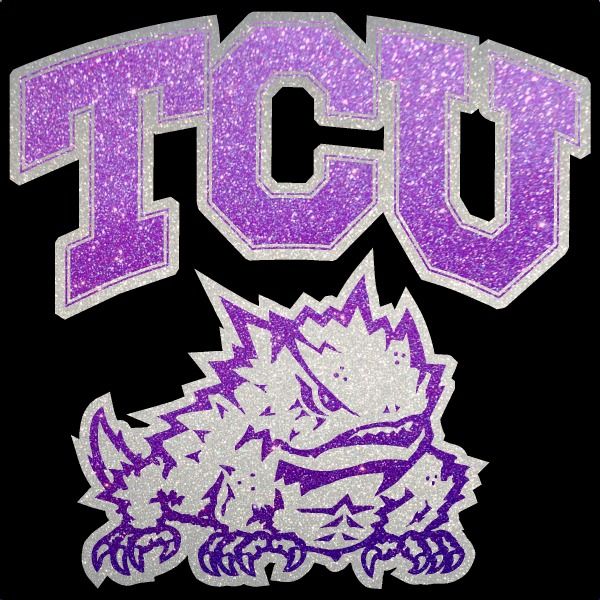 Find these RARE Chrome Horned Frogs Logo & Metallic Sparkle Glitter 