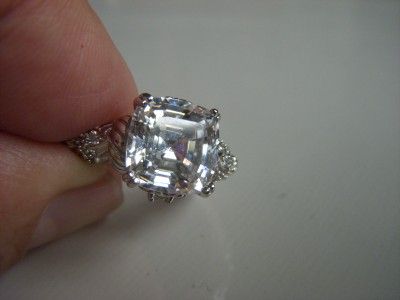 NEW Judith Ripka Sterling Silver Asher Cut Diamonique Ring Size 9 