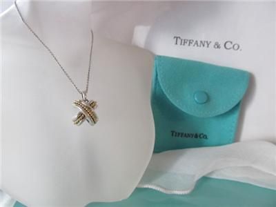 Tiffany & Co. 18K Gold and Sterling Silver Signature X Necklace 