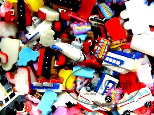 50g. Mix Lot Train Car Plane Ship Flatback Scrapbooking  