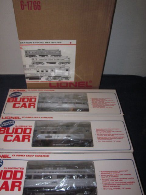 LIONEL TRAINS 6 1766 B&O RDC BUDD CARS COMMUTER TRAIN 3 CAR SET  