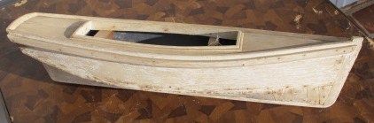 VINTAGE HANDMADE WOODEN BOAT MODEL. Newport News Shipbuilding & Dry 