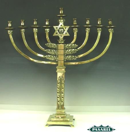 Huge Synagogue Brass Hanukkah Menorah Flatbush NY 1930s  