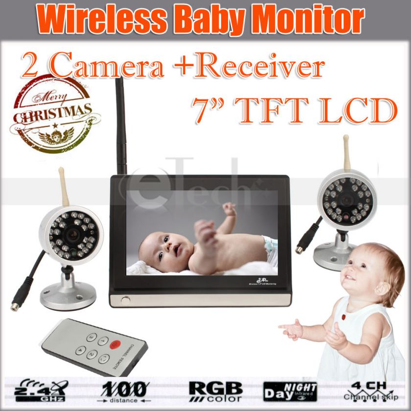   Wireless Color Camera 7 TFT LCD Receiver Video Audio Baby Monitor