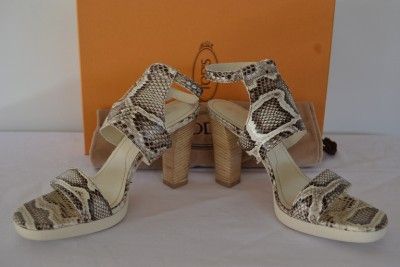 NIB TODS $695 PYTHON SOPHIE BIKINI SANDALS SHOES~40.5  