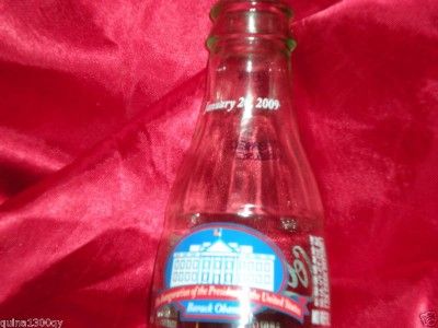 COCA COLA COKE PRESIDENT OBAMA INAUGURATION 2009 BOTTLE  