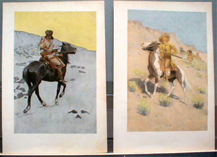 1902 Frederic Remington Wild West 4 Full Color Prints  