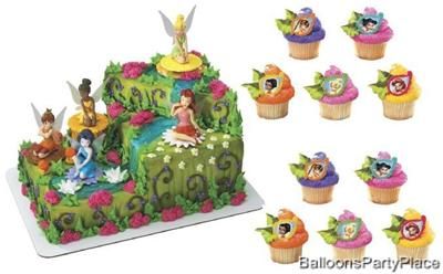 Disney Tinkerbell Fairies Cake Topper Set w/ rings NEW  