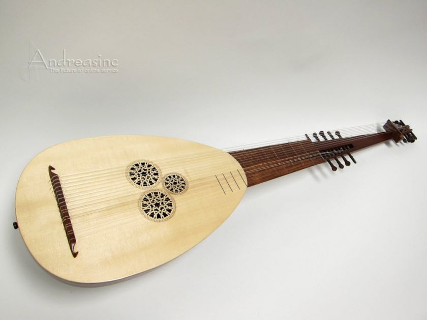 NEW UNIQUE RENAISSANCE BAROQUE LUTE, 18 STRINGS, SOLID EUROPEAN SPRUCE 