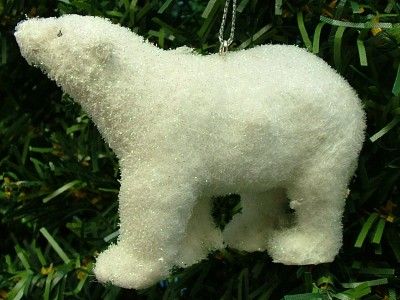   Midwest Flocked Polar Bear Animal Artic Snow Christmas Tree Ornament