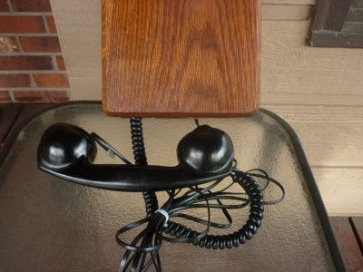 Working Oak Art Deco Wall Telephone   Bells Ring on Incoming Calls 
