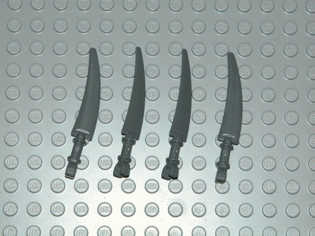 LEGO 4x Sword Scythe Blade w Clip Pommel NEW Pirates  