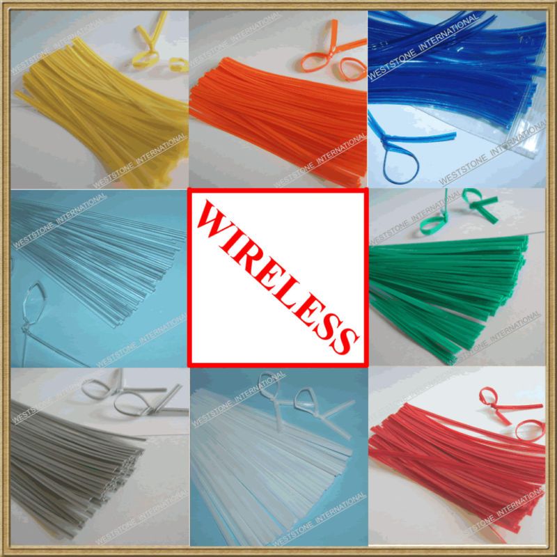 50 PCS WIRELESS PLASTIC TWIST TIE FOR BAKERY CELLO BAG  