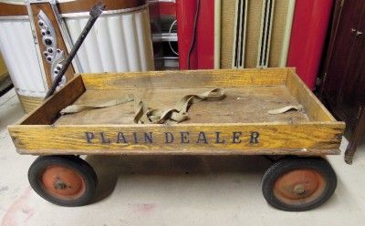 ANTIQUE CLEVELAND PLAIN DEALER NEWSPAPER DELIVERY WAGON  