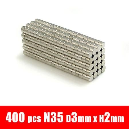 400 Disc Rare Earth Neodymium Magnets N35 3mm x 2mm  