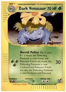 2X DARK VENUSAUR Best # 7 WINNERS Pokemon Promo Card  