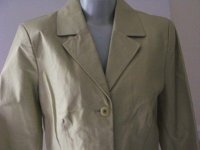 NWT TERRY LEWIS Matte Gold Leather Blazer Coat S $179  