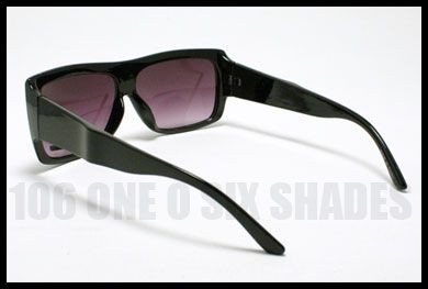 MOB 80s Retro Flat Top Sunglasses Squared Men and Women BLACK  