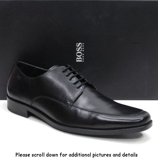 HUGO BOSS Cloude Black Square Toe Blucher OXFORDS SHOES Men 9.5 M 