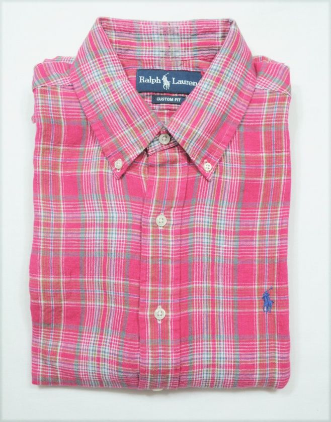 NWT Ralph Lauren POLO Mens Custom Fit Short Sleeve Button Down Shirt 