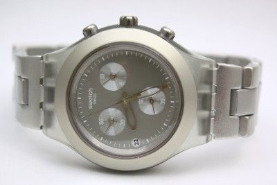 New Swatch Irony Full Blooded Smoky Sand Chronograph Date Watch 43mm 