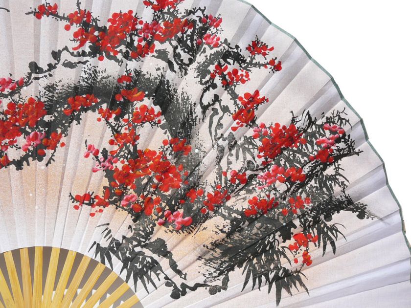 Chinese Blossom Flowers Wall Paper Fan ss668  