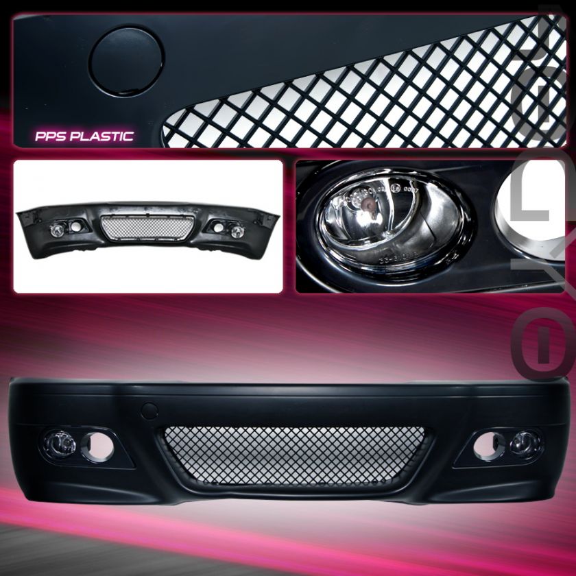 00 06 BMW E46 2DR COUPE M3 LOOK FRONT BUMPER COVER+FOG LIGHTS 325ci 