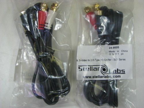 Pieces 6Ft. S Video SVHS To 2 F Type Splitter Cable  