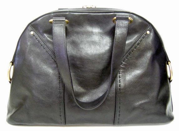 NEW AUTHENTIC YSL BLACK LEATHER MUSE SAC BAG $1 NR  