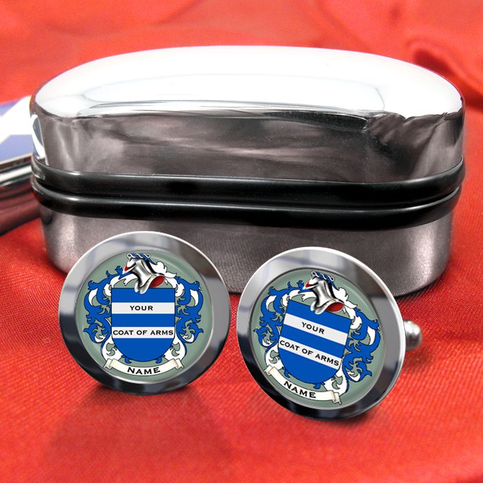 Coat of Arms Family Crest Irish Surname Cufflinks Gift  