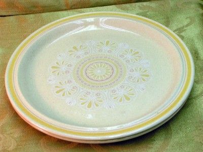 Sunny Day by Royal Doulton Lambethware LOT 2 DINNER PLATES yellow 