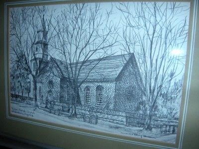 VNTG DRAWING BRUTON PARISH CHURCH WILLAMSBERG VIRGINIA  