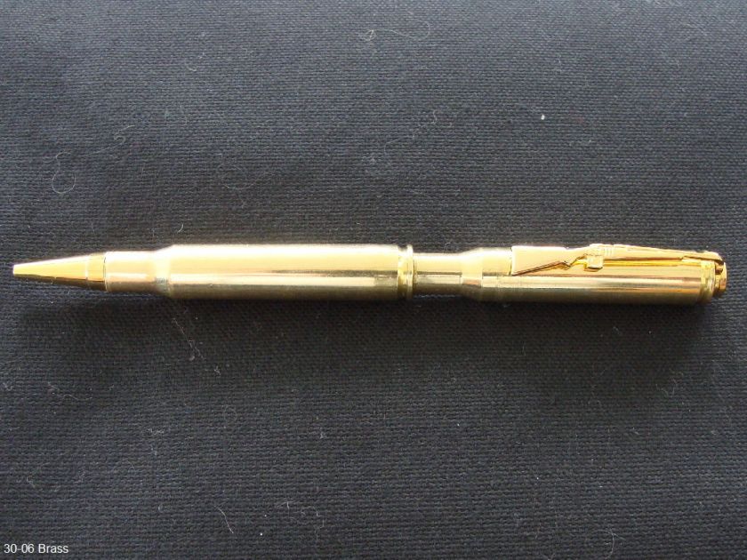 BULLET PEN 30 06 CAL. NICKEL OR BRASS RIFLE CASING BALL POINT  