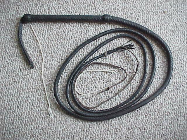 Bullwhip 10 Foot 12 Plait Kangaroo Black Bullwhips  