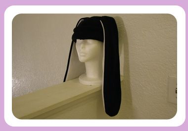 black bunny ears anime hat (extra long ears)  